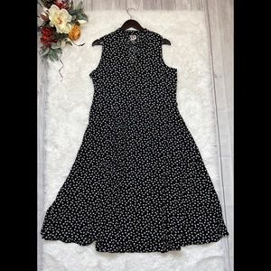 Anne Klein Black Floral Sleeveless Dress